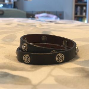 Brown Leather Double-Wrap Stella & Dot Bracelet